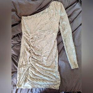 One shoulder sequin dress